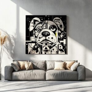 Abstract geometric dog art print