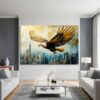 Eagle City Skyline Print | Majestic Urban Wildlife Wall Art