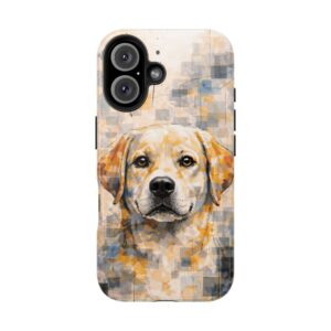 artistic labrador phone case with modern retriever dog illustration